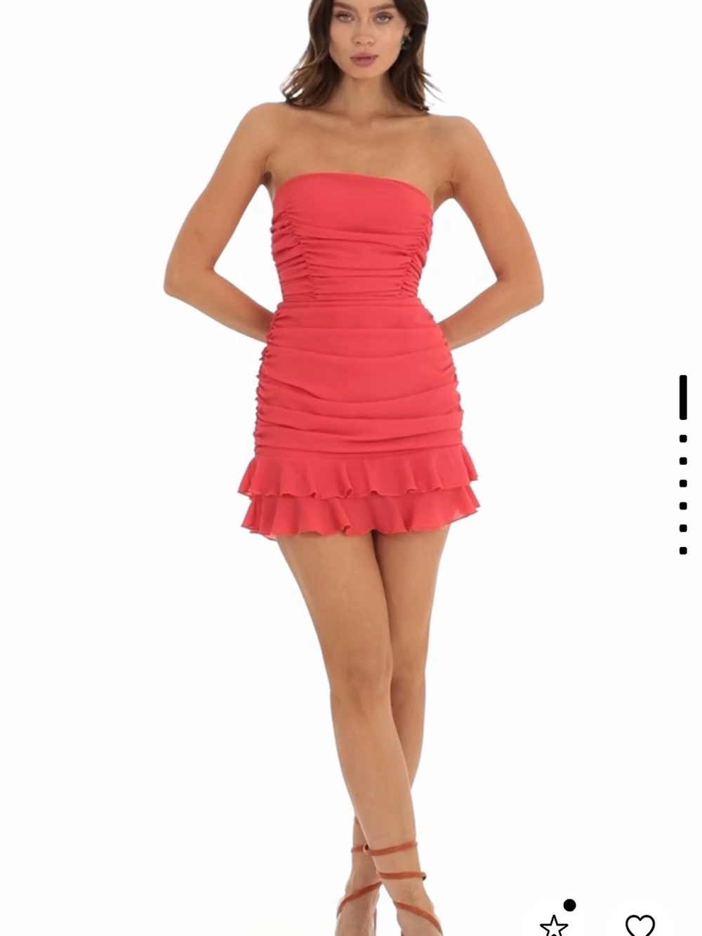 NWT Lucy in the Sky Strapless Ruched Hot Pink Mini Dress M